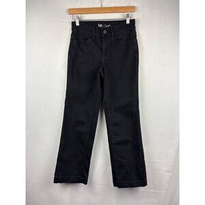Diane Gilman DG2 Black Cotton Blend Straight Leg Jeans Size 2P